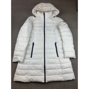 Guess Women's M White Puffer Jacket With Hood